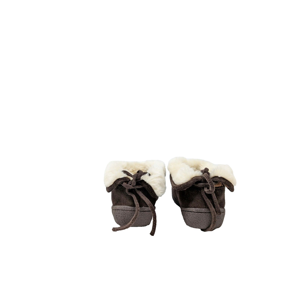 Lands End Brown Suede Shearling Clog Slip On Slippers Women's Size 7 New - Picture 7 of 12